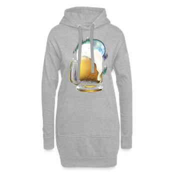 23F 0226 bk - Hoodie-Kleid - Grau meliert - Vorne