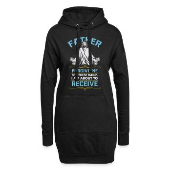 Père pardonne-moi pour ces Gains Gym Workout Gift - Sweat-shirt à capuche long Femme - noir - Devant