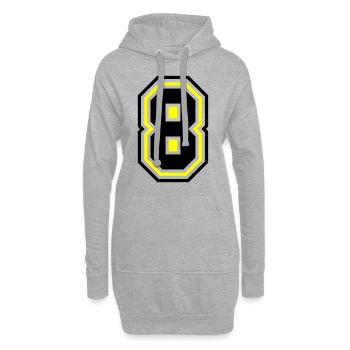 8 nombre symbole - Sweat-shirt à capuche long Femme - gris chiné - Devant