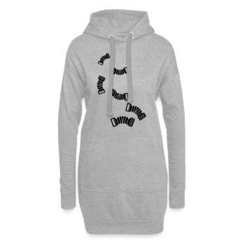 Musique d’accordéon - Sweat-shirt à capuche long Femme - gris chiné - Devant