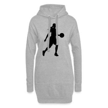 Basketball Player Silhouette Basketball Player Fra - Hoodie Dress - heather grey - Front
