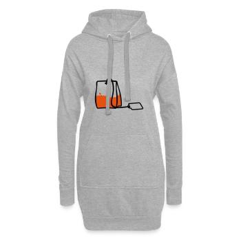 Sachet de thé / Teabag (2c) - Sweat-shirt à capuche long Femme - gris chiné - Devant