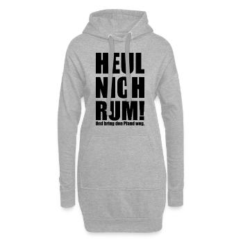 Spruch "heul nich rum - bring den Pfand weg"-bow - Hoodie-Kleid - Grau meliert - Vorne