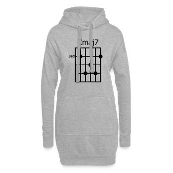 Chord diagram Cmaj7 - Hoodie-Kleid - Grau meliert - Vorne
