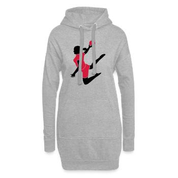 Handballerin 2farbig - Hoodie-Kleid - Grau meliert - Vorne