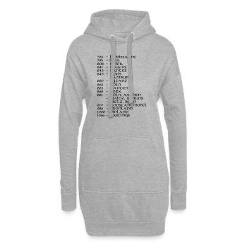 Viking-Europe-Tour back - Hoodie-Kleid - Grau meliert - Vorne
