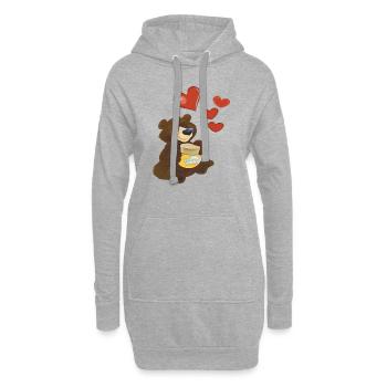 Bär - Hoodie-Kleid - Grau meliert - Vorne