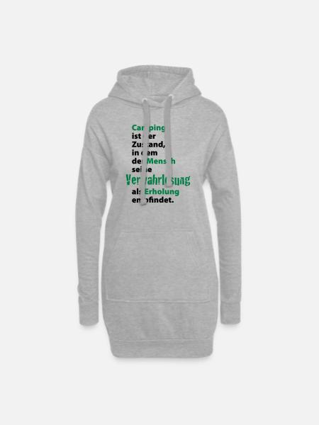 Camping Verwahrlosung Zuhause Zelten Urlaub Ferien - Hoodie-Kleid - Grau meliert