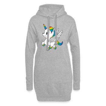 Arc-en-Unicorn, Pegasus - Sweat-shirt à capuche long Femme - gris chiné - Devant