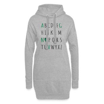 love vegan - Hoodie-Kleid - Grau meliert - Vorne
