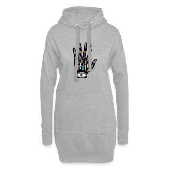 Une autre main - Sweat-shirt à capuche long Femme - gris chiné - Devant