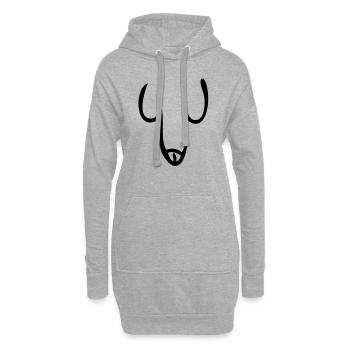 Penis - Hoodie-Kleid - Grau meliert - Vorne