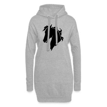 Tête de Cheval - Sweat-shirt à capuche long Femme - gris chiné - Devant