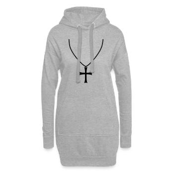 schmuck halskette kirche symbol kreuz jesus christ - Hoodie-Kleid - Grau meliert - Vorne