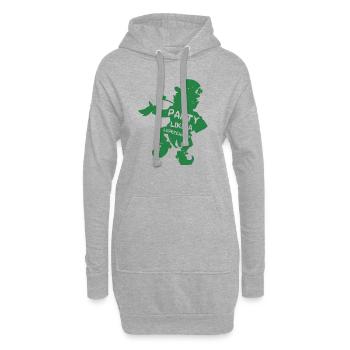 Party wie ein Kobold - Hoodie-Kleid - Grau meliert - Vorne