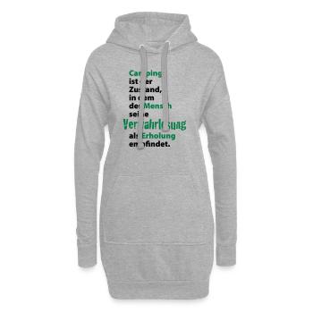 Camping Verwahrlosung Zuhause Zelten Urlaub Ferien - Hoodie-Kleid - Grau meliert - Vorne