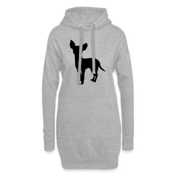 Chihuahua - Sweat-shirt à capuche long Femme - gris chiné - Devant