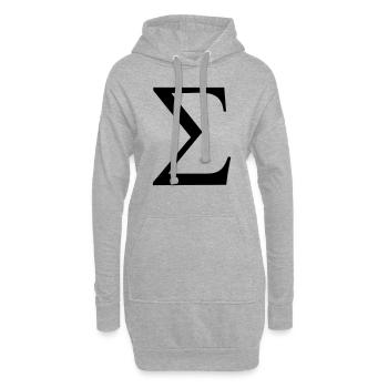 Greek Symbol - Sigma - Hoodie Dress - heather grey - Front