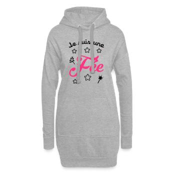 Mädchen / Fee / Prinzessin / Baby - Hoodie-Kleid - Grau meliert - Vorne