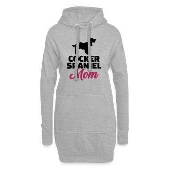 Cocker Spaniel - Sweat-shirt à capuche long Femme - gris chiné - Devant