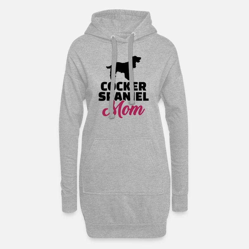 Cocker Spaniel - Hoodie-Kleid - Grau meliert