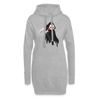 Sensenmann - Halloween - Hoodie-Kleid - Grau meliert - Vorne