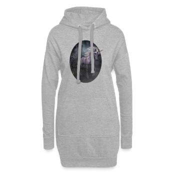 When the end is near begin the dreams - Hoodie-Kleid - Grau meliert - Vorne