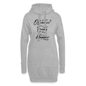 You find it offensive - Hoodie-Kleid - Grau meliert - Vorne
