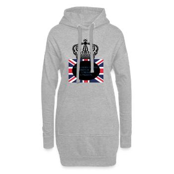 En mémoire de la reine du Royaume-Uni. - Sweat-shirt à capuche long Femme - gris chiné - Devant