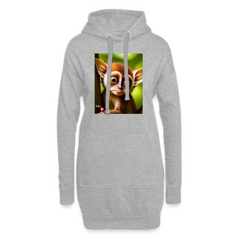 cooler lustiger süßer Koboldmaki (Tarsiidae) Waldcomic - Hoodie-Kleid - Grau meliert - Vorne