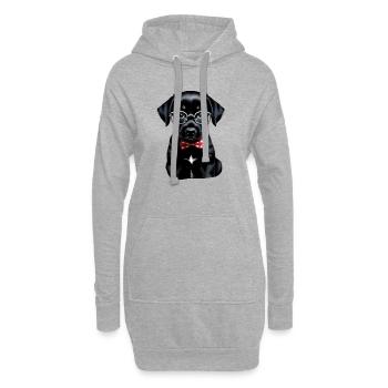 Hund - Hoodie-Kleid - Grau meliert - Vorne
