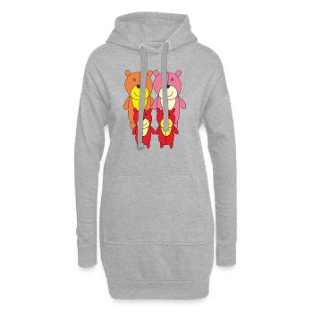Famille Bears - Sweat-shirt à capuche long Femme - gris chiné - Devant