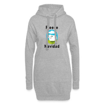 "Fleece Navidad" Christmas festive pun - Hoodie Dress - heather grey - Front