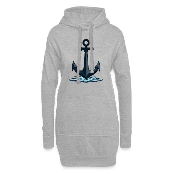 Anker - Hoodie-Kleid - Grau meliert - Vorne