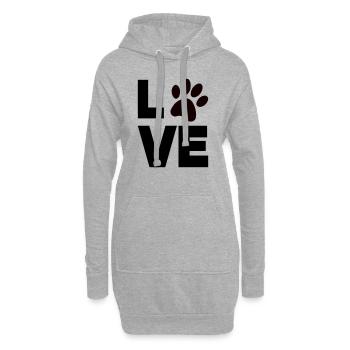 pfote love - Hoodie-Kleid - Grau meliert - Vorne