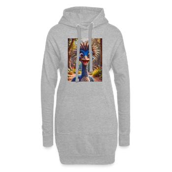 super süßes australisches Tier Down Under Kasuar - Hoodie-Kleid - Grau meliert - Vorne