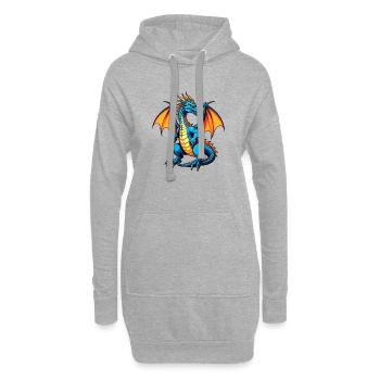 Blauer Dragon - Hoodie-Kleid - Grau meliert - Vorne