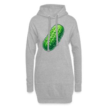 Gros Cornichon - Sweat-shirt à capuche long Femme - gris chiné - Devant