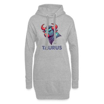 stier cartoon - Hoodie-Kleid - Grau meliert - Vorne