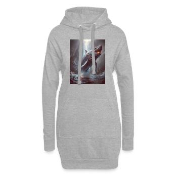 Bake-kujira Skelett Geisterwal gleitet durch m - Hoodie-Kleid - Grau meliert - Vorne