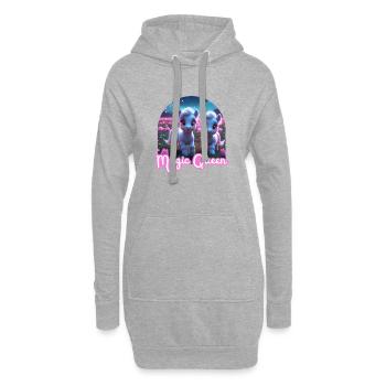Zwei süße Ponys - Magic Queen - Hoodie-Kleid - Grau meliert - Vorne