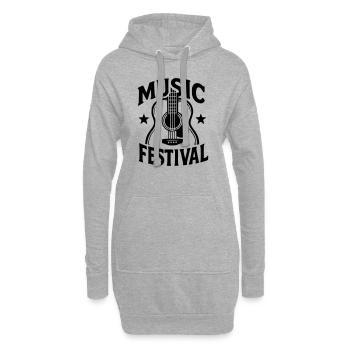 Music festival - Sweat-shirt à capuche long Femme - gris chiné - Devant