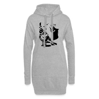 future_sound3 - Hoodie-Kleid - Grau meliert - Vorne