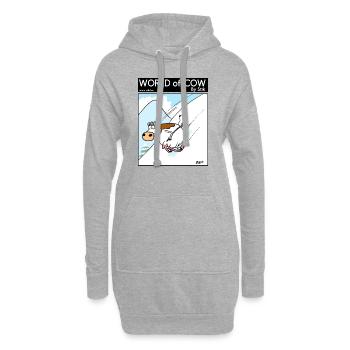 Welt der Kuh-Skifahren - Hoodie-Kleid - Grau meliert - Vorne