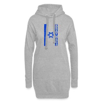 Krav Maga Isreal Drapeau Israël - Sweat-shirt à capuche long Femme - gris chiné - Devant