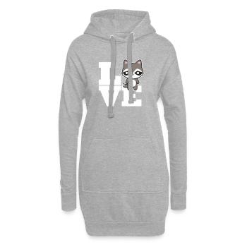 Rat de lavage - Sweat-shirt à capuche long Femme - gris chiné - Devant