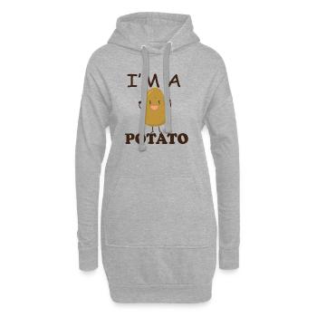 I am a potato! - Hoodie Dress - heather grey - Front