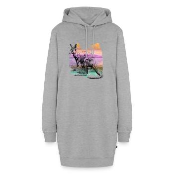 T-shirt kangourou kangourou kangourou kangourou - Sweat-shirt à capuche long Femme - gris chiné - Devant