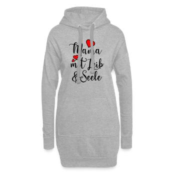 Stolze Mama Kind Sohn Tochter Kinder Mutterliebe - Hoodie-Kleid - Grau meliert - Vorne