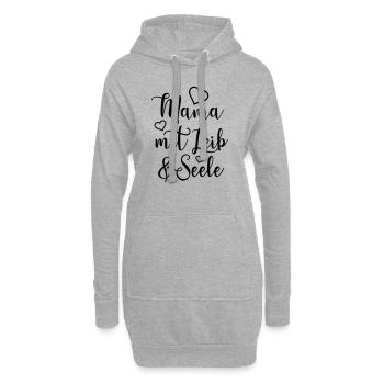 Vollblutmama Beste Mama Geschenk Liebe Seele Herz - Hoodie-Kleid - Grau meliert - Vorne